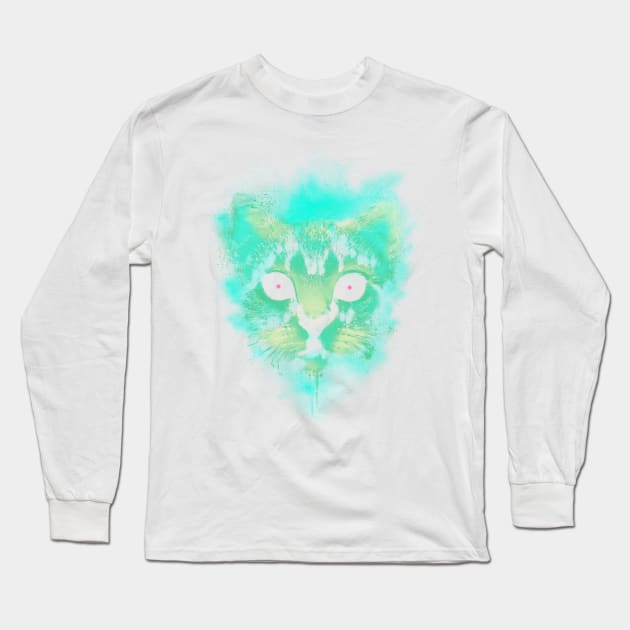 Cosmic Cat Long Sleeve T-Shirt by opawapo